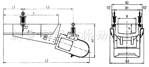 GZ型系列電磁振動給料機產(chǎn)品外形示意圖:同鑫振動機械